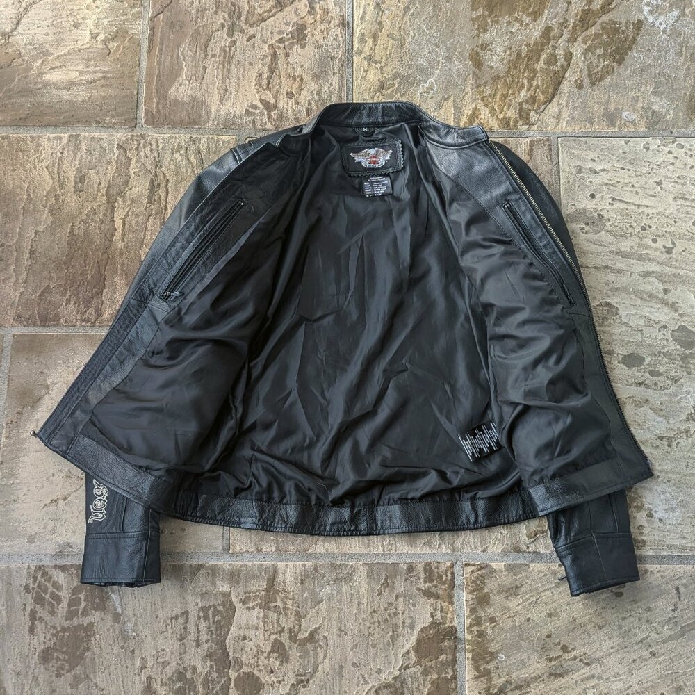 Harley Davidson Women’s Crimson Heart Leather Jacket/Winged Heart (Size: M) - Picture 4 of 11